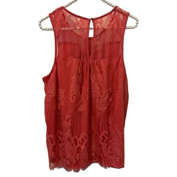 Maurices Womens Tank Top Size 2X pink lace Modal Spring dainty Y2K summer femini - Picture 11 of 11